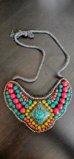 Ketting met rode turkoois en amber gele stenen uit Tibet, Ophalen of Verzenden