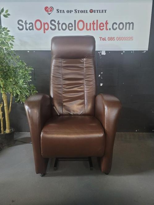 Staopstoel Dewert Donkerbruin Leder, Huis en Inrichting, Fauteuils, Zo goed als nieuw, Leer, Minder dan 50 cm, Minder dan 75 cm