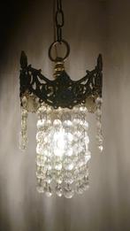 hanglamp met kristallen pegels, Klassiek, Ophalen of Verzenden, Zo goed als nieuw, Glas