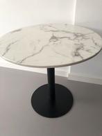 Zgan tafel marmer rond wit zwart 80 cm, Huis en Inrichting, Tafels | Eettafels, 50 tot 100 cm, Overige materialen, Modern, Rond