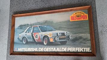 Mitsubishi lancer Rally Kampioen Poster 1983 42 x 80 cm beschikbaar voor biedingen