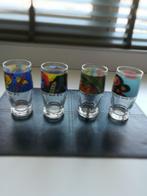 4 glazen Corneille Smaak in kunst 13 cm hoog, Glas, Overige stijlen, Glas of Glazen, Ophalen of Verzenden
