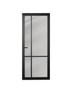 Zwarte binnendeur met glas staallook, Doe-het-zelf en Verbouw, Deuren en Horren, Nieuw, 80 tot 100 cm, Ophalen of Verzenden, Glas
