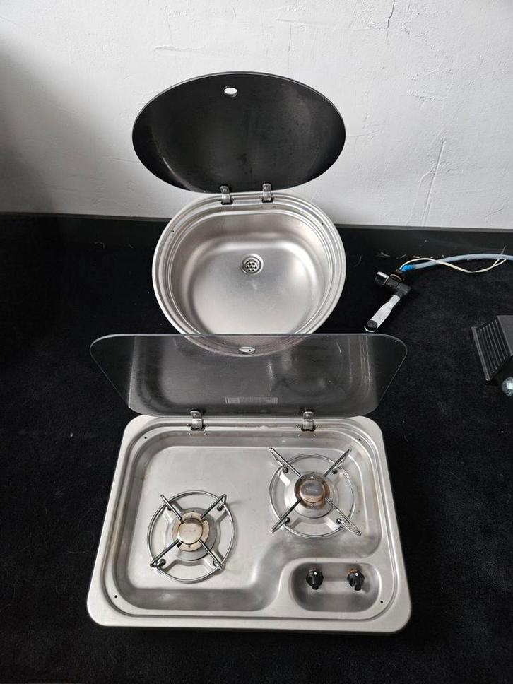 Dometic wasbak en Dometic kookplaat 2-pits (set), Caravans en Kamperen, Camper-accessoires, Ophalen of Verzenden