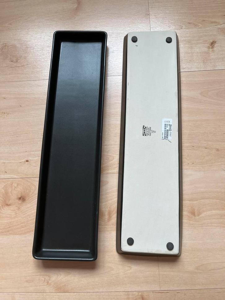 2 IKEA keramieke Schalen Zwart 43x11 - Nieuw, Huis en Inrichting, Woonaccessoires | Schalen en Manden, Nieuw, Schaal, Rechthoekig