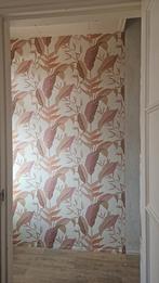 Botanisch vlies behang - 6 rollen, Ophalen, 25 tot 50 m², Roze, Botanisch