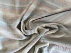 Stof lichtgroen streep vintage retro linnen katoen, Hobby en Vrije tijd, Stoffen en Lappen, 120 cm of meer, Nieuw, Ophalen of Verzenden