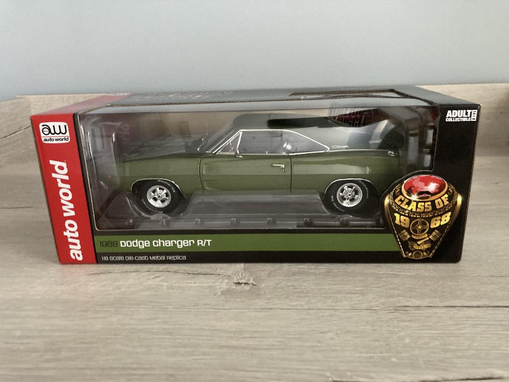 1968 Dodge Charger Auto World/American Muscle 1/18, Ophalen of Verzenden, Nieuw, Auto, Overige merken