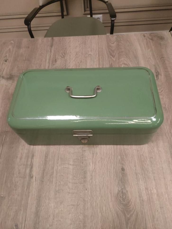 Vintage Emaille Broodtrommel - Weinig Schade, Huis en Inrichting, Woonaccessoires | Kisten, Ophalen of Verzenden