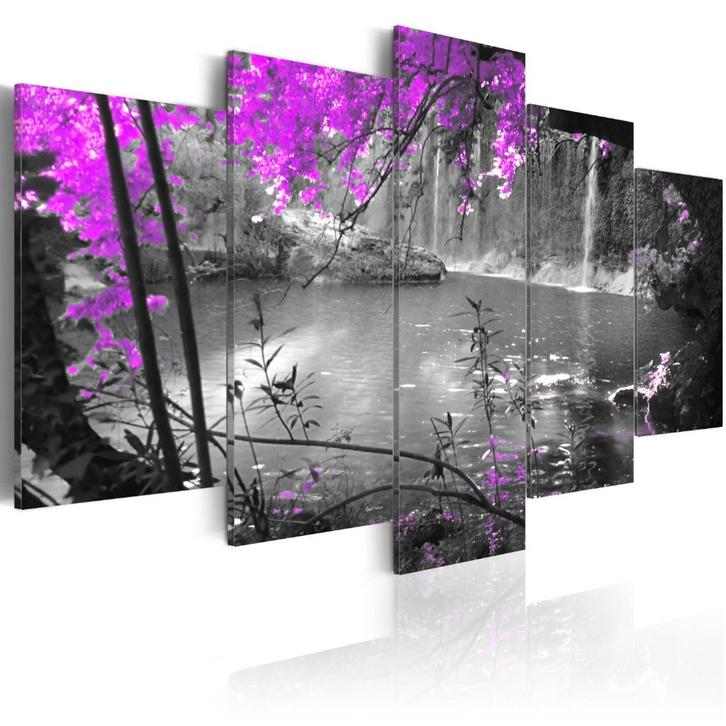 361 Natuur Waterval Paradijs 5 Luik Canvas Schilderij Nieuw, Antiek en Kunst, Kunst | Schilderijen | Modern, Ophalen of Verzenden