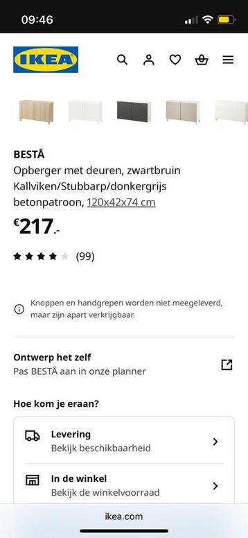 Besta dressoir grijs/ antraciet/ zwart IKEA - afbeelding 5