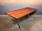 Vintage Eettafel Chroom Massief kersen industrieel, Ophalen, F, F, Gebruikt