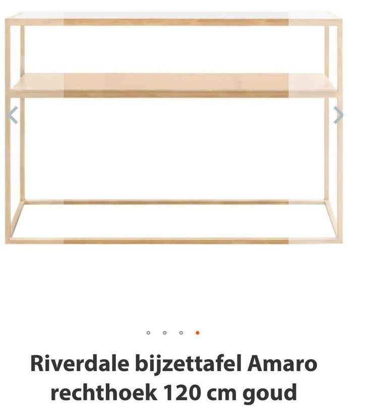 Riverdale Amaro Sidetable Goud - Zo Goed Als Nieuw!, Huis en Inrichting, Tafels | Bijzettafels, Zo goed als nieuw, Rechthoekig