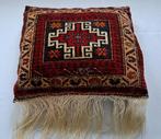 Oud handgeknoopt perzisch kussen wol pers kelim, Verzenden, Gebruikt, Overige kleuren, Vierkant