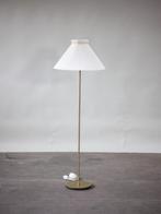 Le Klint vloerlamp messing plissé kap Deens design, Midcentury, 100 tot 150 cm, Metaal, Ophalen of Verzenden