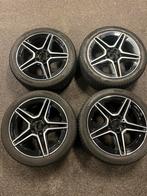 Mercedes A B CLA C AMG 225 45 18 Tpms zwart, Ophalen, 18 inch, Gebruikt, Banden en Velgen
