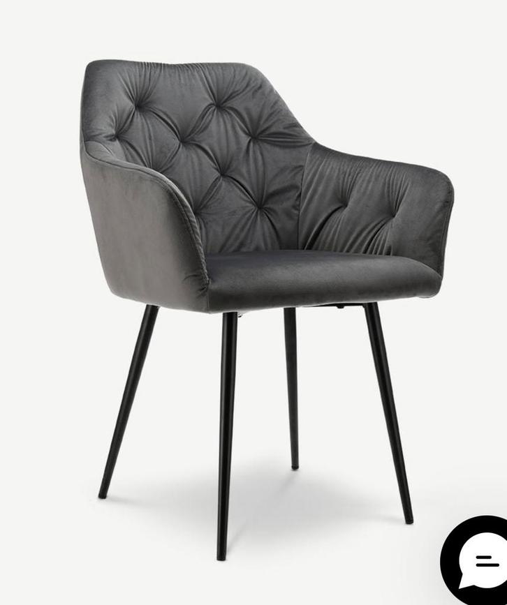 Grijze Velvet Eetkamerstoel - Elegant & Comfortabel, Huis en Inrichting, Stoelen, Nieuw, Eén, Metaal, Grijs, Ophalen
