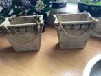 Twee landelijke bloempotten, Huis en Inrichting, Ophalen of Verzenden, Zo goed als nieuw