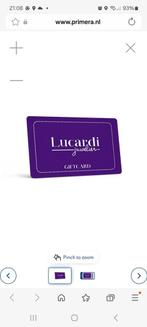 Waardebon Lucardi twv 100,-, Tickets en Kaartjes, Eén persoon, Cadeaubon