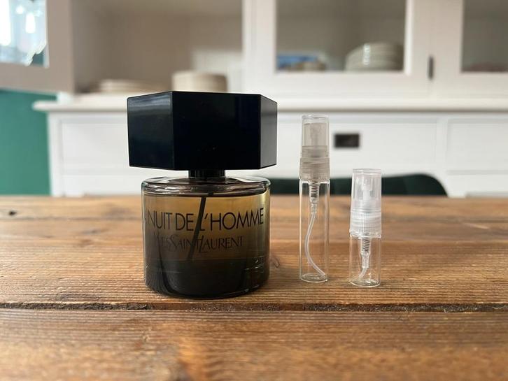 YSL La Nuit De L'Homme EDT– decants/samples 2ml, 5ml, 10ml, Sieraden, Tassen en Uiterlijk, Uiterlijk | Parfum, Nieuw, Ophalen of Verzenden