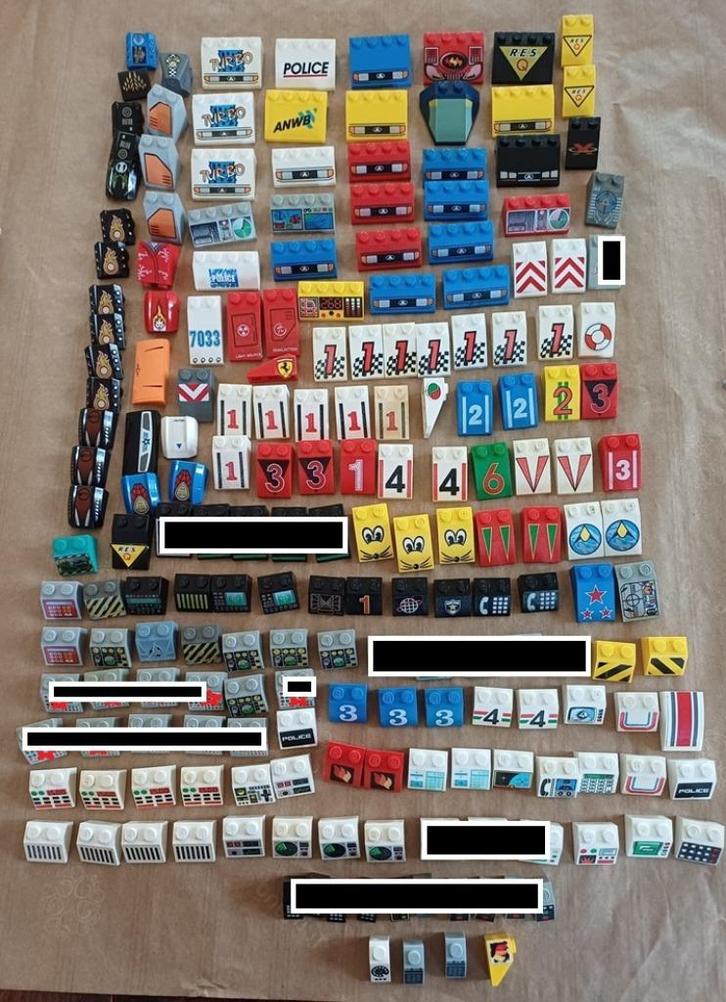 Lego schuine slope stenen met afbeeldingen, Kinderen en Baby's, Speelgoed | Duplo en Lego, Gebruikt, Lego, Losse stenen, Ophalen of Verzenden