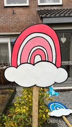 Roze Geboortebord Regenboog te huur - Kraambord - €10 pw., Ophalen, Zo goed als nieuw, Geboorte of Huwelijk