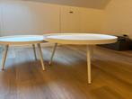 Witte set salontafels WOOOD, Huis en Inrichting, Tafels | Bijzettafels, Minder dan 45 cm, Gebruikt, Rond, Ophalen of Verzenden