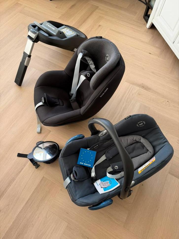 Maxi-Cosi CabrioFix + Pearl autostoeltjes & FamilyFix Base, Kinderen en Baby's, Autostoeltjes, Gebruikt, Maxi-Cosi, 0 t/m 18 kg