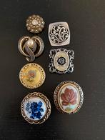 Vintage Western Germany gemerkte sjaalbroches 7x, Ophalen of Verzenden, Zo goed als nieuw, Zilver, Overige materialen