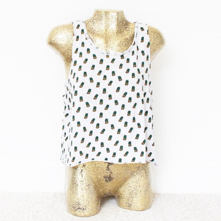 Atmosphere Ananas Topje (Maat 38) - 24 € 10,-, Kleding | Dames, Tops, Zo goed als nieuw, Maat 38/40 (M), Overige kleuren, Zonder mouw