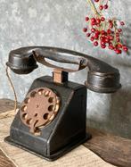 Brocante oud speelgoed kinder telefoon zwart, Antiek en Kunst, Ophalen of Verzenden