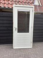 Merbau kozijn met deur + thermopane 103 x 222 cm compleet, Doe-het-zelf en Verbouw, Kozijnen en Schuifpuien, 75 tot 150 cm, Gebruikt