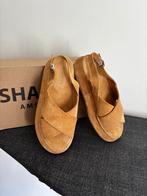 Mooie cognac suède sandalen van Shabbies maat 38, Gedragen, Bruin, Shabbies Amsterdam, Sandalen of Muiltjes