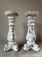 Shabby Chic Kandelaars - Set van 2, Overige materialen, 25 tot 50 cm, Ophalen of Verzenden, Zo goed als nieuw