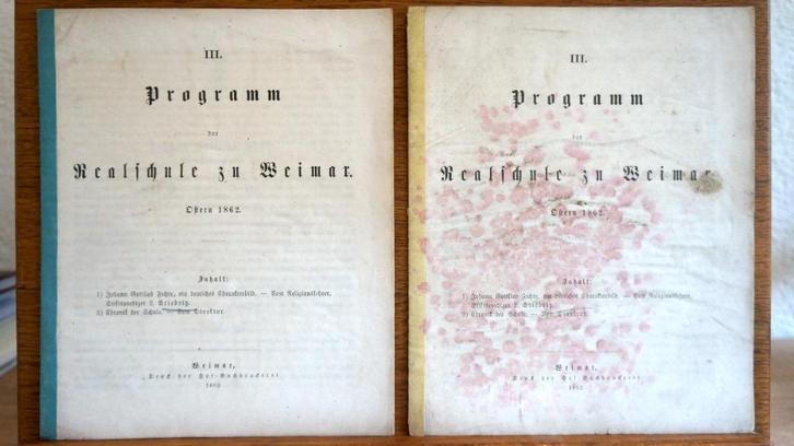 Programm der Realichule zu Weimar 1862., Antiek en Kunst, Antiek | Boeken en Bijbels, Ophalen of Verzenden