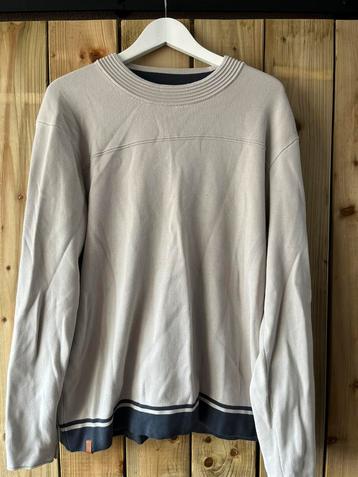 Cast Iron trui maat XXXL – beige met navy details beschikbaar voor biedingen