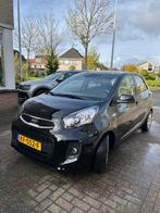Kia Picanto 1.0 Cvvt 5-DRS 2016 Zwart, Auto's, Kia, Stof, Zwart, 4 stoelen, Zwart