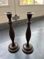 Antieke Koperen/Bronzen Kandelaars (Set van 2), Ophalen of Verzenden, Koper of Brons
