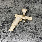 14 karaat gouden kettinghanger pistool model, Sieraden, Tassen en Uiterlijk, Kettinghangers, Ophalen of Verzenden, Nieuw, Goud