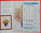 Zonnebloemen in vaas borduurpatroon, Ophalen, Nieuw, Handborduren, Patroon