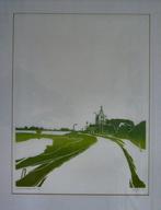 Houtsnede kerk Varik aan de dijk. Anton Homan., Antiek en Kunst, Ophalen of Verzenden