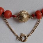 Antieke Bloedkoraal Ketting Gouden Slot, Sieraden, Tassen en Uiterlijk, Antieke sieraden, Ophalen of Verzenden, Goud, Ketting