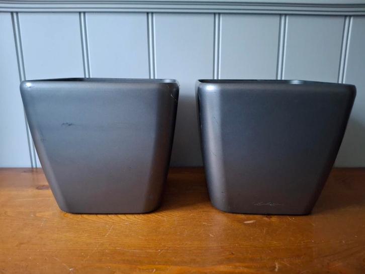 Lechuza Quadro 21 bloempotten - set van 2, Tuin en Terras, Bloempotten, Gebruikt, Kunststof, Binnen, Balkon, Tuin, Minder dan 40 cm