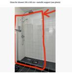 Glass for shower 190 x 100 cm + metallic support. (See photo, Doe-het-zelf en Verbouw, Glas en Ramen, Ophalen, 80 tot 120 cm, Overige typen