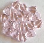 Roze steen vorm glas kralen 12x15 mm, Verzenden, Nieuw, Kraal