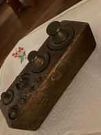 Antiek Gewichtenblok met Messing Gewichten, Antiek en Kunst, Antiek | Gereedschap en Instrumenten, Ophalen