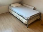 Compact dubbel bed van metaal., Huis en Inrichting, Slaapkamer | Bedden, Ophalen, 90 cm, Eenpersoons, Zwart