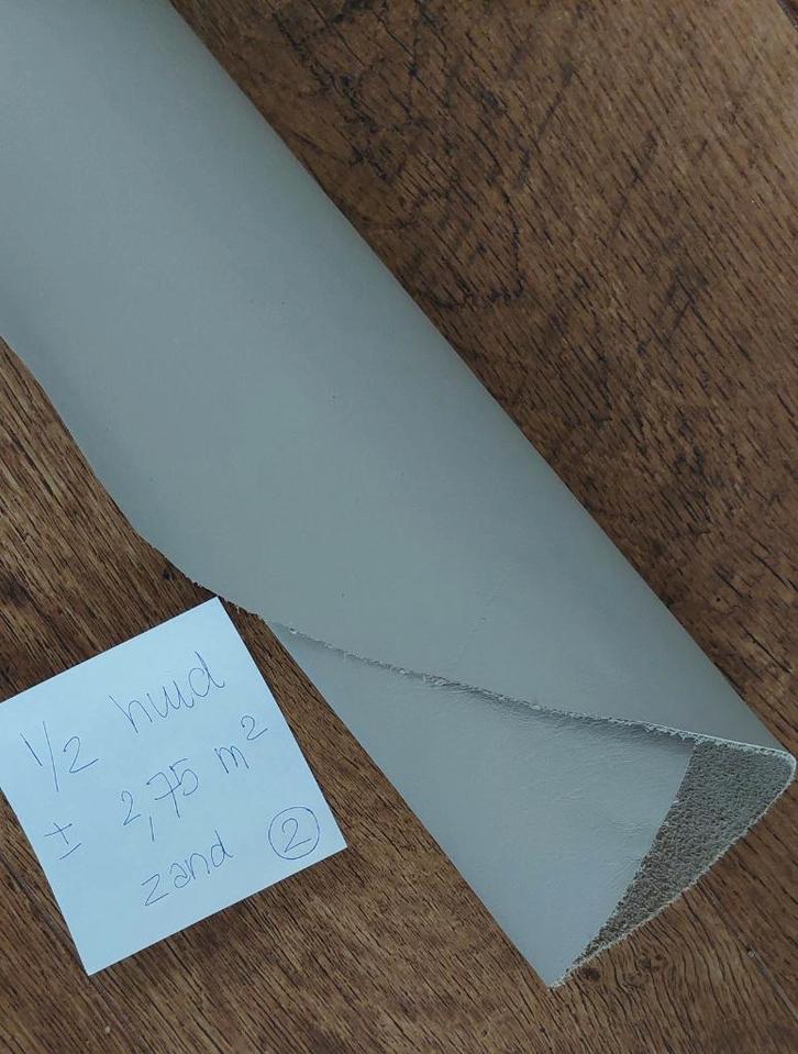 Echt Leer vel zandkleur, Hobby en Vrije tijd, Stoffen en Lappen, Nieuw, Leer of Kunstleer, 30 tot 120 cm, 200 cm of meer, Overige kleuren