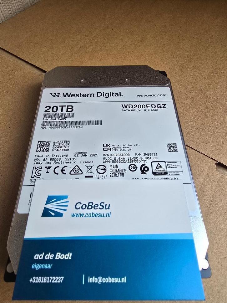 Western Digital SATA WD200EDGZ 20 tb, Computers en Software, Harde schijven, Nieuw, Desktop, Intern, HDD, SATA, Ophalen of Verzenden