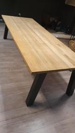 Recht oud eiken eettafel van 300x100cm, 4,5cm dik, Huis en Inrichting, Tafels | Eettafels, Ophalen, 100 tot 150 cm, Eikenhout